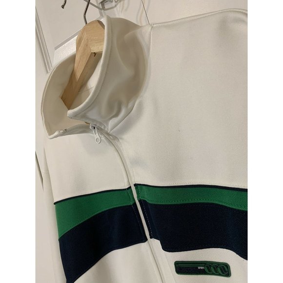 Old Navy Men’s Sz XXL long sleeve green with white zippered track jacket - Picture 1 of 6